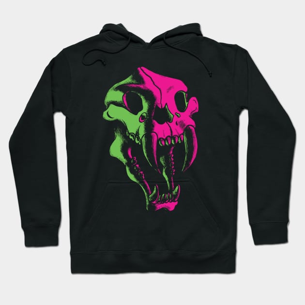 Sabertooth Skull Hoodie by CliffeArts